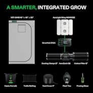 Smart Grow Tent Kit GIY-SGS-G44 4x4, 4-Plant Complete System, with WiFi E42A Controller, 400W AeroLight Wing SE LED Grow Light, and 6-inch AeroZesh G6 Ventilation Combo