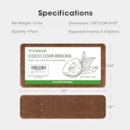 Coco Coir Brick, 1.4lbs 100% Natural Organic Compressed Coconut Coir Fiber with Low EC