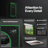 Grow Tent 2.7x2.7 S276, 1-2 Plants Use, 600D Light-proof Oxford, 32″ x 32″ x 63″, For Indoor Plants Growing