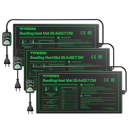 Anzucht-Heizmatte mit digitalem Dual-Display-Thermostat, 25x53 cm schwarze Wärmematte für die Keimung von Samen, 3er-Pack