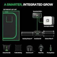 Smart Growbox Komplettset GIY-SGS-32 90 x 50 x 160 cm, Komplettsystem für 2 Pflanzen, mit WLAN E42A+ Controller, 100W AeroLight SE LED Pflanzenlampe und 10 cm AeroZesh G4 Abluftset