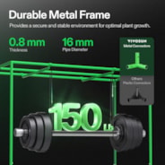 Grow Tent 5x2 S528, High Reflective Mylar with 1680D Oxford Canvas & Heavy-Duty Metal Support 60"x32"x80"