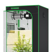 Starter Grow Tent Kit, 2.7 × 2.7ft 2-Plant System, WiFi-Controlled Grow System with Full Spectrum LED Grow Light, Automatic Ventilation, GrowHub Outlet A22 with Temperature and Humidity Sensor