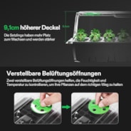 1 x 40-Zellen-Anzuchtschale mit 1 Set LED-Leuchten und 25,4 x 52,7 cm Sämling-Heizmatte