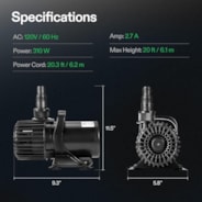 5300GPH Submersible Water Pump 310W High Lift for Pond Waterfall