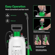 1.3 Gallon Pressure Sprayer 3 Water Nozzles with Adjustable Shoulder Strap