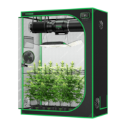 Smart Growbox Komplettset GIY-SGS-52 150 x 80 x 200 cm, Komplettsystem für 3 Pflanzen, mit WiFi E42A+ Controller, 200W AeroLight Wing LED Pflanzenlampe, 15 cm AeroZesh T6 Abluftset und AeroWave E6 Gen2 Gen2 Clip Fan