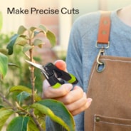 Gardening Hand Pruner Pruning Shear with Straight Stainless Steel Blades, Black-and-Green