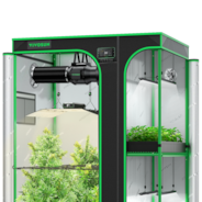 Smart 2-in-1 Grow Tent Kit 4x5, 4-Plant Complete System, with WiFi E42A+ Controller, LumaLight 400W LED Grow Light, and 6-inch AeroZesh G6 Ventilation Combo