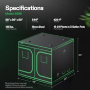 Grow Tent 8x8 S888, 16-24 Plants Use, 600D Light-proof Oxford, 96″ x 96″ x 80″, For Indoor Plants Growing