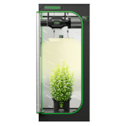 Smart Grow Tent Kit 2x2 Complete Indoor Grow System with Smart Controller, Full-Spectrum LED Grow Light & Ventilation Automation System, 1680D Mylar Tent 24"x24"x48"
