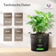 10 Gallon Grow Bags 5-Pack Black Thickened Nonwoven Fabric Pots with Handles