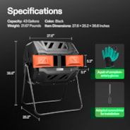 Tumbling Composter Dual Rotating Batch Compost Bin 43 Gallon Orange