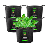 20 Gallon Grow Bags 5-Pack Black Thickened Nonwoven Fabric Pots with Handles