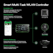 Smart Growbox Komplettset GIY-SE-27 80 x 80 x 160 cm, 2-Pflanzen Komplettsystem mit WLAN-E42A-Controller, 150W AeroLight Wing SE LED Pflanzenlampe und 10cm AeroZesh S4 Abluftset