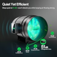 Smart Air Filtration Kit 8″, AeroZesh G8 Inline Fan with E12 Speed Controller, Carbon Filter & Ducting Combo