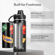 18oz Insulated Stainless Steel Water Bottle, Food-Grade & Leak-Proof, Portable for Home Office Sports Travel