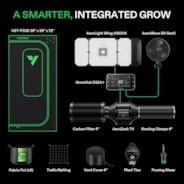 Smart Grow Tent Kit GIY-SGS-33 Pro 3x3, 3-Plant Complete System, with WiFi E42A+ Controller, 200W AeroLight Wing LED Grow Light, 4-inch AeroZesh T4 Ventilation Combo, and AeroWave E6 Gen2 Clip-on Fan