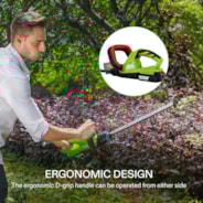 20'' Cordless Hedge Trimmer, 20V Electric Bush Trimmer, 1400 RPM Shrub Trimmer, Dual-Action Laser Blade, 3/5” Cutting Capacity, Lightweight & Compact Trimmer, Battery and Fast Charger Included