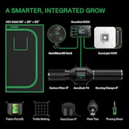 Smart Grow Tent Kit GIY-SGS-32 2x3, 2-Plant Complete System, with WiFi E42A Controller, 100W AeroLight LED Grow Light, 4-inch AeroZesh T4 Ventilation Combo, and AeroWave E6 Gen2 Clip-on Fan