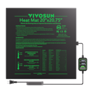 Seedling Heat Mat with Dual Digital Display Thermostat, 20" x 20.75" Black Warm Hydroponic Heating Pad for Seed Germination