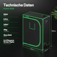 Growbox 120x60x150cm S425, für 2-4 Pflanzen, 600D lichtdichtes Oxford-Gewebe, für den Indoor-Pflanzenanbau