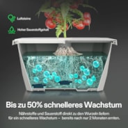 VGrow DWC Hydroponisches Anzuchtsystem-Set für die VGrow Smart Grow Box, 15 Liter-Deep-Water-Culture mit Luftsteinen und Rapid Rooters, nicht kompatibel mit E42A