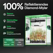Growbox 150x80x200cm S538, für 4–6 Pflanzen, 600D lichtdichtes Oxford-Gewebe, für den Indoor-Pflanzenanbau