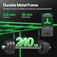 Grow Tent 10x5 S105, High Reflective Mylar with 1680D Oxford Canvas & Heavy-Duty Metal Support 120"x60"x80"