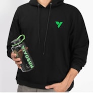 Vivosun Hoodie M, Pocket Design, Letter Graphic with V Slogan, Black