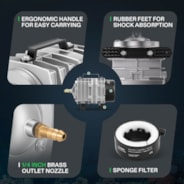 40W 1110 GPH Commercial Air Pump 8 Outlet 70L/min