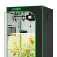 Starter Grow Tent Kit, 2.7 × 2.7ft 2-Plant System, WiFi-Controlled Grow System with Full Spectrum LED Grow Light, Automatic Ventilation, GrowHub Outlet A22 with Temperature and Humidity Sensor