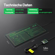 Anzucht-Heizmatte mit digitalem Dual-Display-Thermostat, 25x53 cm schwarze Wärmematte für die Keimung von Samen, 3er-Pack