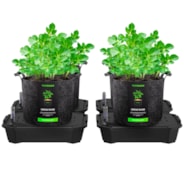 4-Pack Self-Watering Fabric Pot Base and Grow Bags Set, Auto-Irrigation Water Delivery System with Reservoir Meter