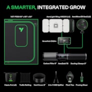 Smart Grow Tent Kit GIY-SGS-55 Pro 5x5, 6-Plant Complete System, with WiFi E42A+ Controller, 3x 200W AeroLight Wing LED Grow Light, 8-inch AeroZesh T8 Ventilation Combo, and 2x AeroWave E6 Gen2 Clip-on Fan