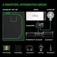Smart Grow Tent Kit GIY-SGS-52 Lite 2x5, 3-Plant Complete System, with WiFi E42A Controller, 200W VS2000 LED Grow Light, 6-inch AeroZesh G6 Ventilation Combo, and AeroWave E6 Clip-on Fan