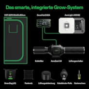 Smart Growbox Komplettset GIY-SE-27 80 x 80 x 160 cm, 2-Pflanzen Komplettsystem mit WLAN-E42A-Controller, 150W AeroLight Wing SE LED Pflanzenlampe und 10cm AeroZesh S4 Abluftset
