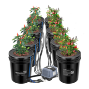 18,9L DWC Hydroponik-System Set (8 Eimer, Schwarz)
