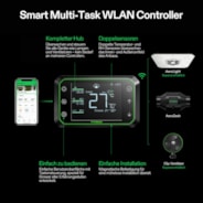 Smartes Abluftset 10 cm, AeroZesh G4 Rohrventilator mit E42A Controller, Kohlefilter & Luftkanal Kombi
