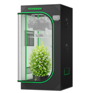 Grow Tent 2x2 S224, High Reflective Mylar with 1680D Oxford Canvas & Heavy-Duty Metal Support  24"x24"x48"