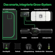 Smart Growbox Komplettset GIY-SE-33 90 x 90 x 180 cm, 3-Pflanzen Komplettsystem mit WLAN-E42A-Controller, 200W AeroLight Wing SE LED Pflanzenlampe und 10cm AeroZesh S4 Abluftset