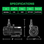 1600 GPH Submersible Water Pump 100W High Lift for Pond Waterfall