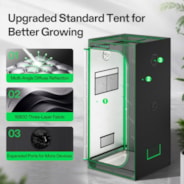 Smart Grow Tent Kit 2.3x2.3 Complete Indoor Grow System with Smart Controller, Full-Spectrum LED Grow Light & Ventilation Automation System, 1680D Mylar Tent 28"x28"x63"