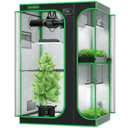 Smart 2-in-1 Grow Tent Kit GIY-SGS-43 3x4, 2-Plant Complete System, with WiFi E42A+ Controller, AeroLight Wing AW200SE LED Grow Light, and 4-inch AeroZesh G4 Ventilation Combo
