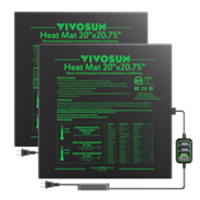 Seedling Heat Mat with Dual Digital Display Thermostat, 20" x 20.75" Black Warm Hydroponic Heating Pad for Seed Germination