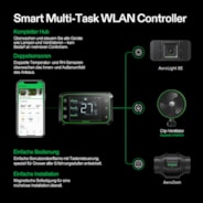 AeroLight A200SE 200W LED-Pflanzenlampe mit AeroZesh T6 15 cm Rohrventilator und GrowHub E42A Controller