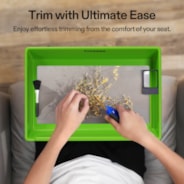 2-in-1 Trimming Tray, 4.1" Deep , with 150 Micron Mesh Sifter, Bottom Harvest Bin, Brush and Magnifying Card, Green