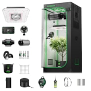 Smart Grow Tent Kit PRO 2.3x2.3 Indoor Grow System with 2-in-1 Tunable Spectrum LED Light, Smart GrowHub Automation, Efficient Ventilation & 360° Airflow, 2000D Mylar Tent 28"x28"x63"