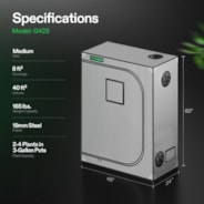 Gray Grow Tent 2x4 G425, 2-4 Plants Use, High Reflective Mylar, 24″ x 48″ x 60″, For Indoor Plants Growing