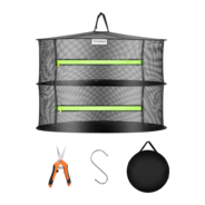 2-Layer Mesh Drying Rack Hanging Design with Green Zippers